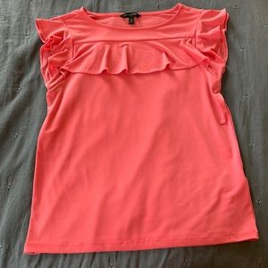 Banana Republic coral pink flutter sleeve top